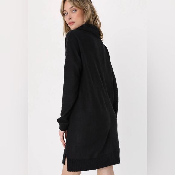 Lulus Autumn Daze Black Cowl Neck Long Sleeve Sweater Dress - Picture 5 of 9